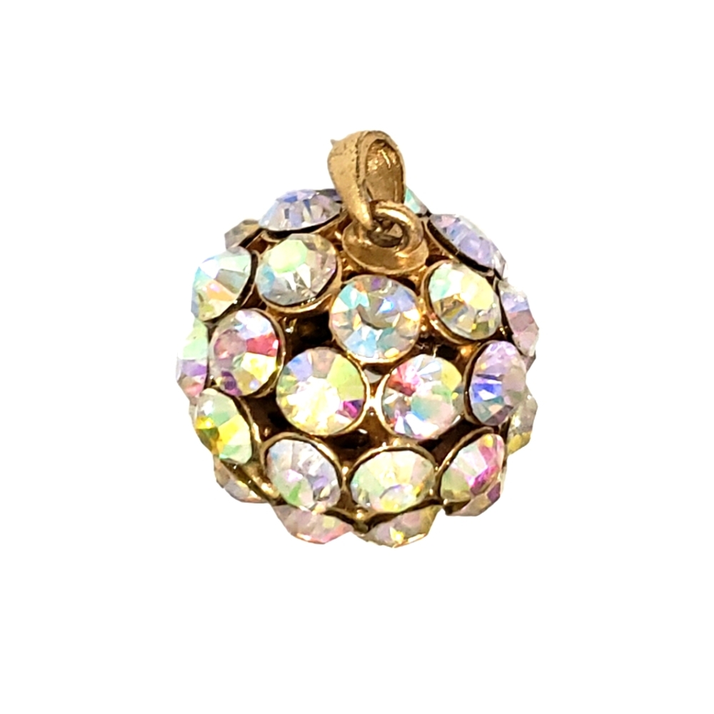 Fashion Jewelry Swarovski Crystal Beaded Goldtone Ball Pendant